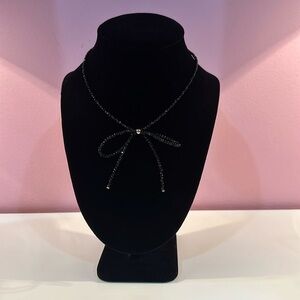 Black bow necklace